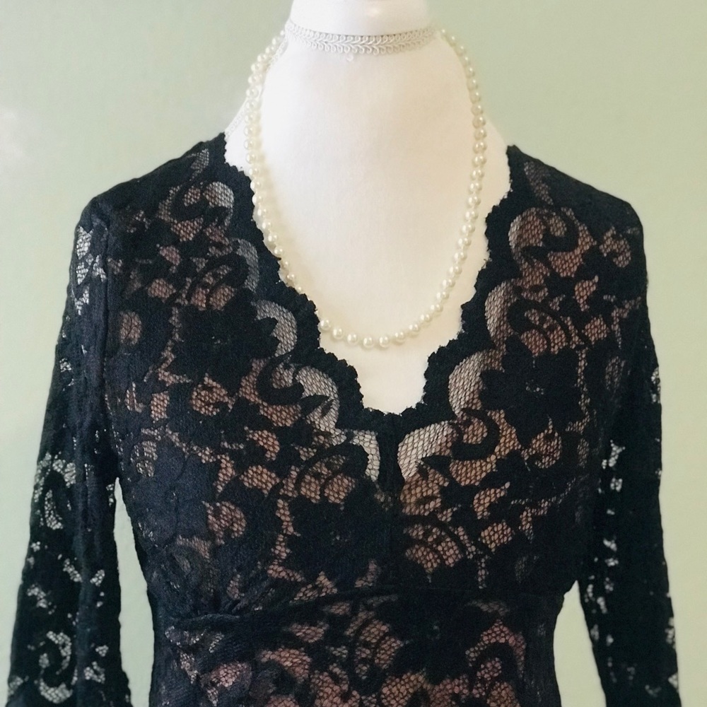 BCBGMAXAZRIA Black Lace Dress Sz M